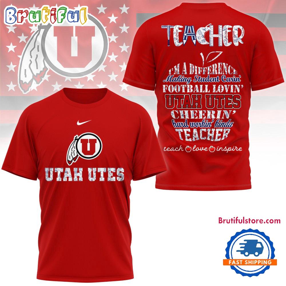 Utah Utes Teacher Pride Unisex 3D Shirt