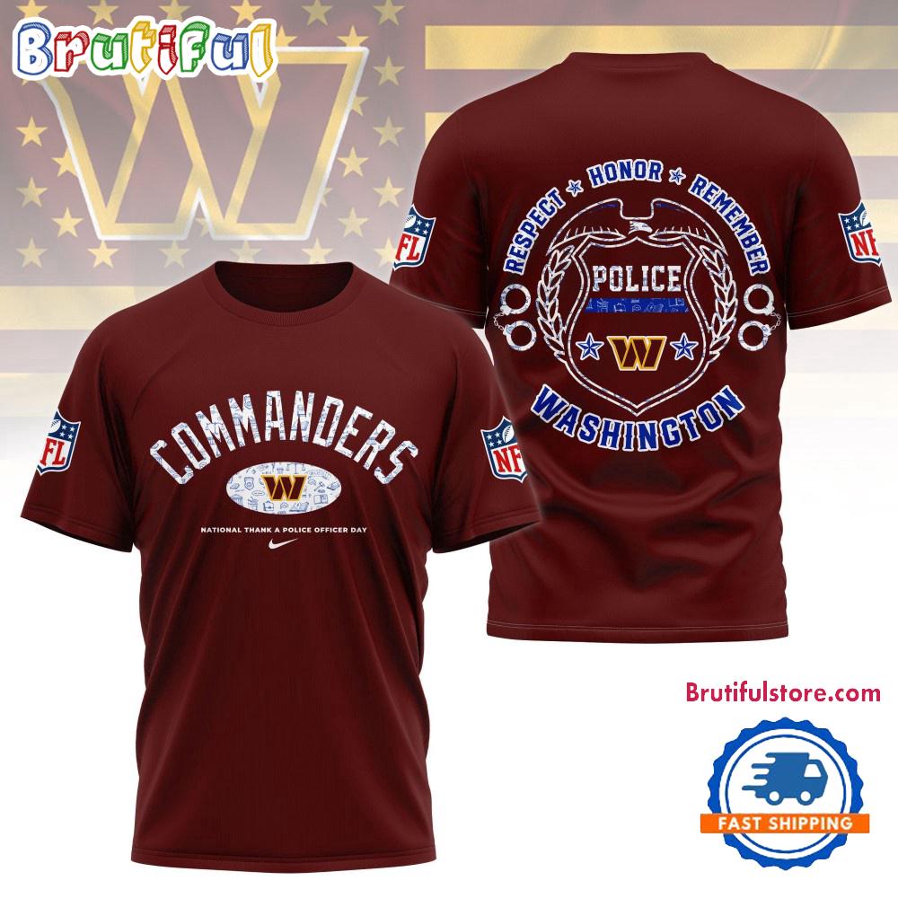Washington Commanders National Thank a Police Officer Day Unisex 3D Shirt