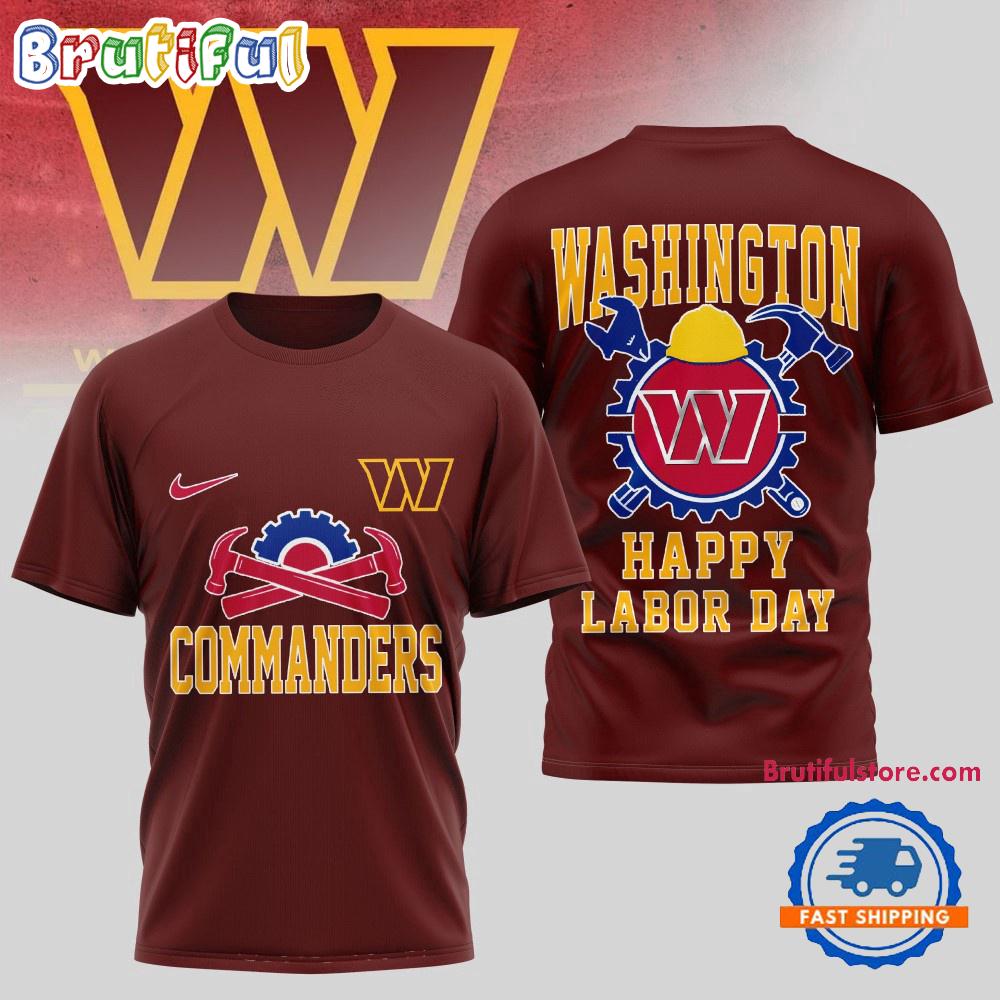 Washington Commanders NFL Happy Labor Day 2025 Uniesx 3D Shirt