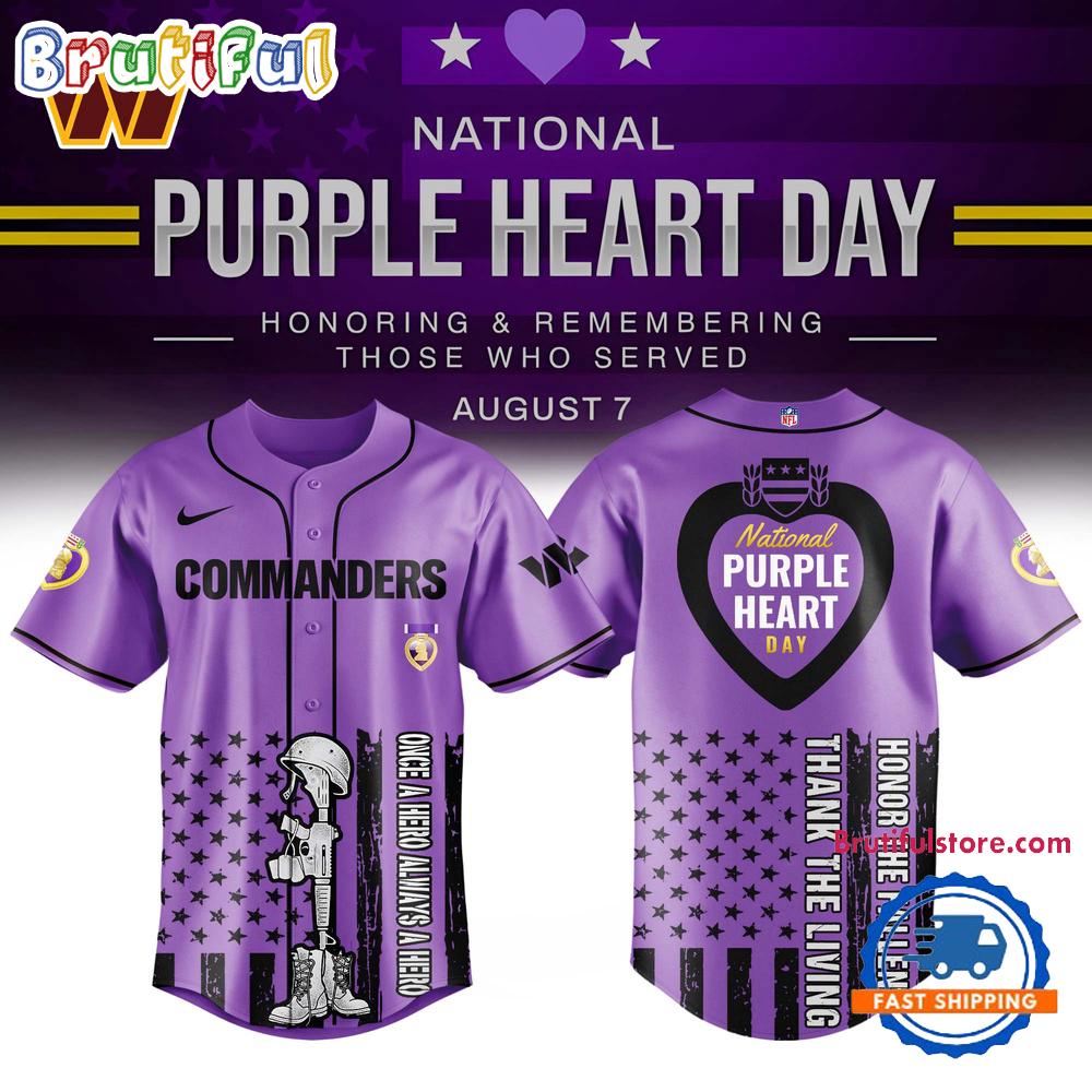 Washington Commanders Purple Heart Day Limited Edition Baseball Jersey