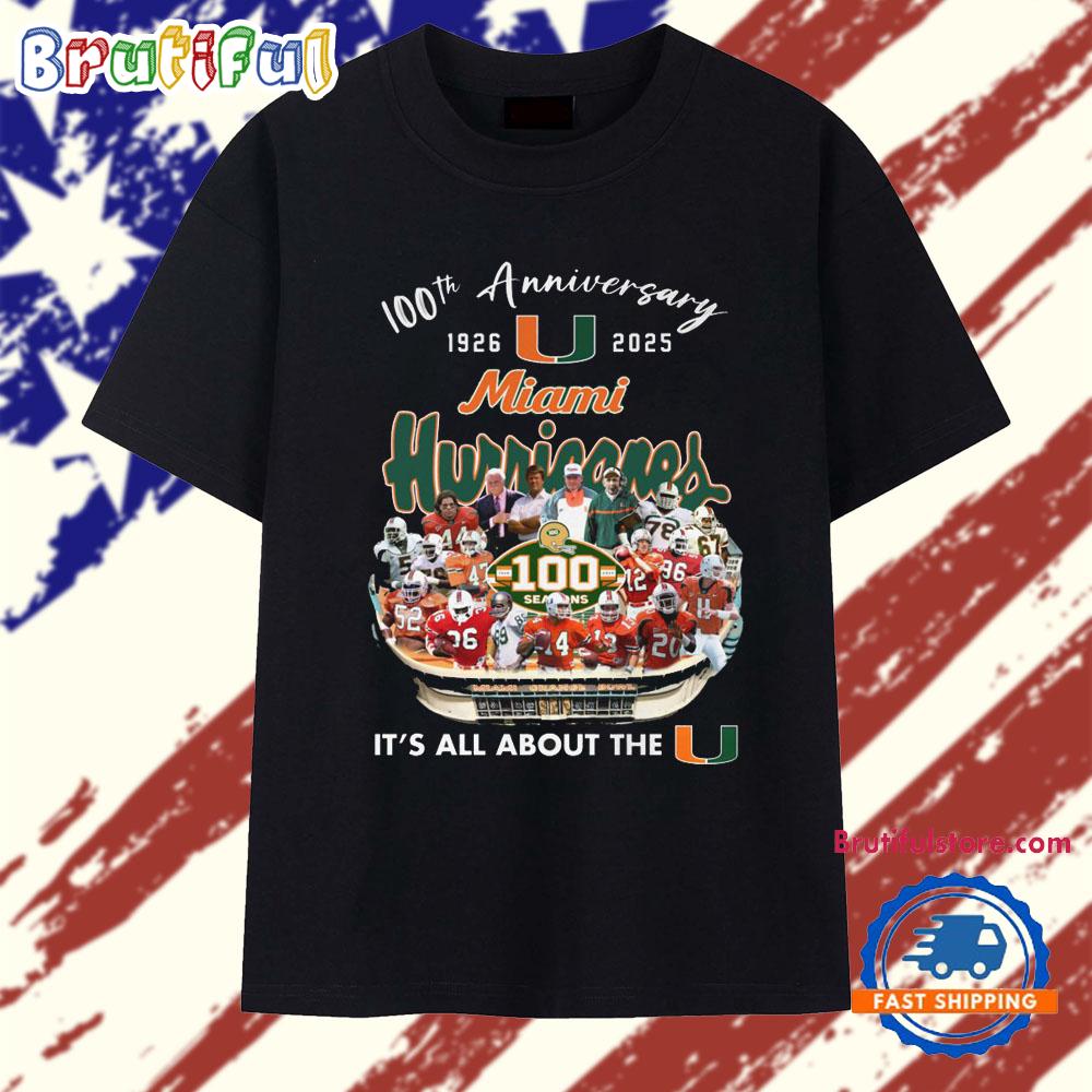 100th Anniversary 1926-2025 Miami Hurricanes Vintage T Shirt