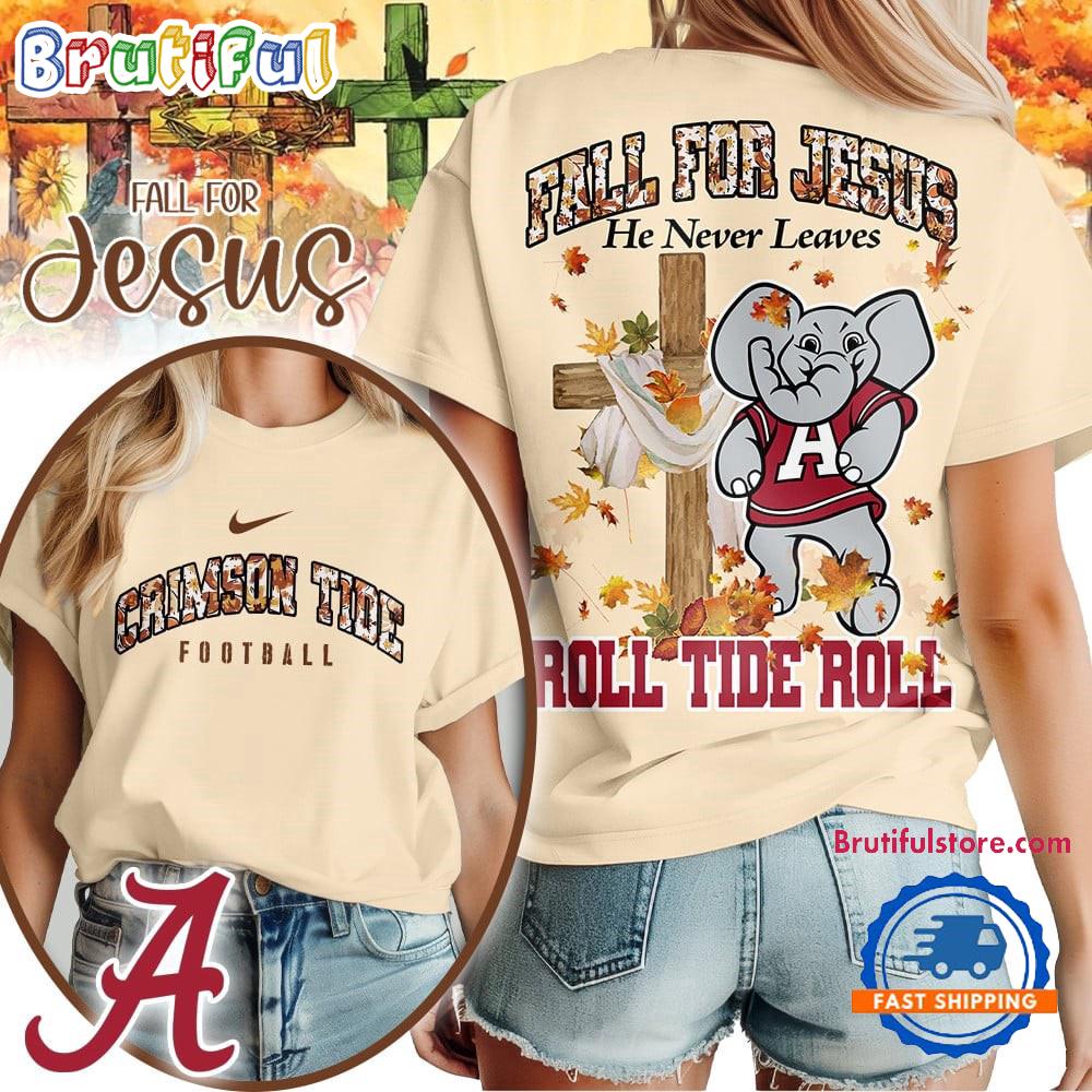 Alabama Crimson Tide 2025 NCAA Season Fall For Jesus Unisex 3D Shirt