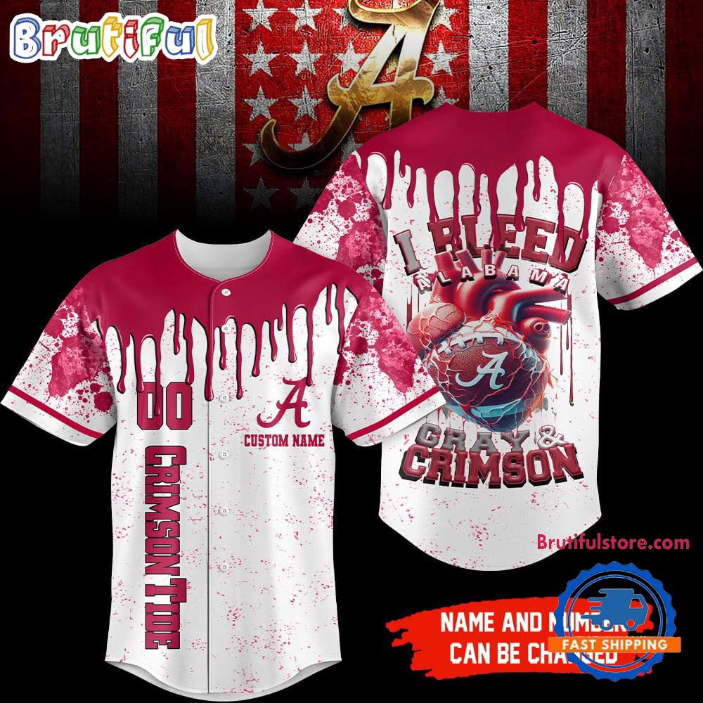 Alabama Crimson Tide NCAA I Bleed Baseball Jersey