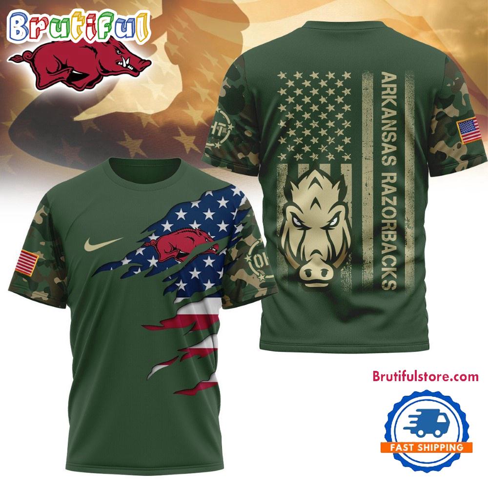 Arkansas Razorbacks 2025 NCAA Veteran Limited 3D Shirt