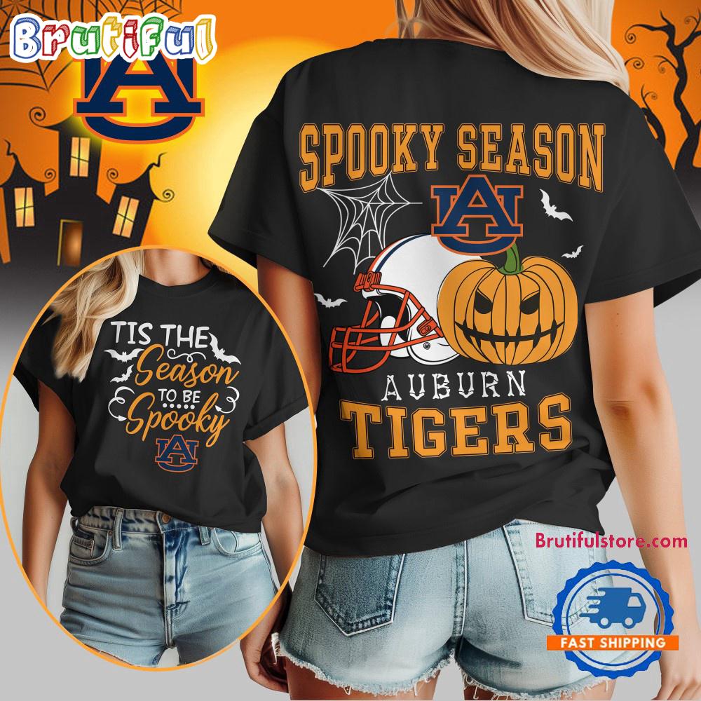 Auburn Tigers 2025 NCAA Halloween Spooky Season Vintage T Shirt