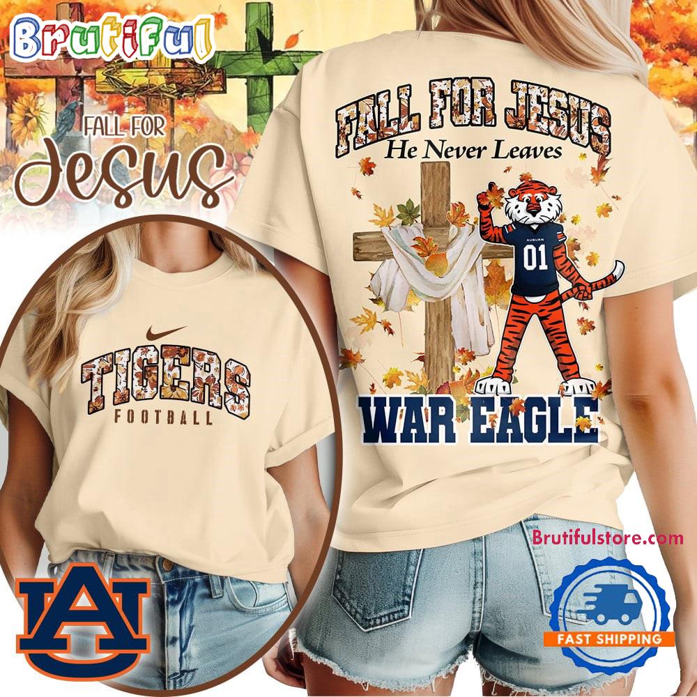 Auburn Tigers 2025 NCAA Season Fall For Jesus Unisex 3D Shirt