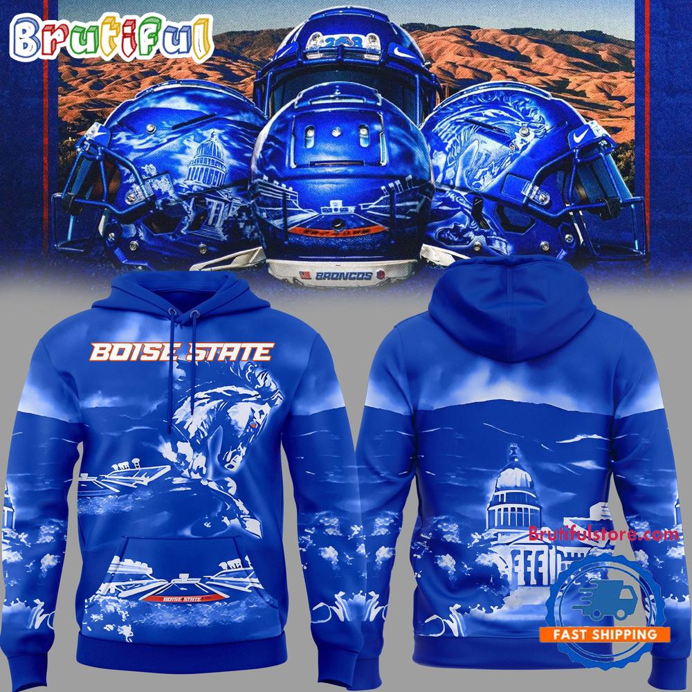 Boise State Broncos Football in The Blue And Idaho State Limited 3D Shirt