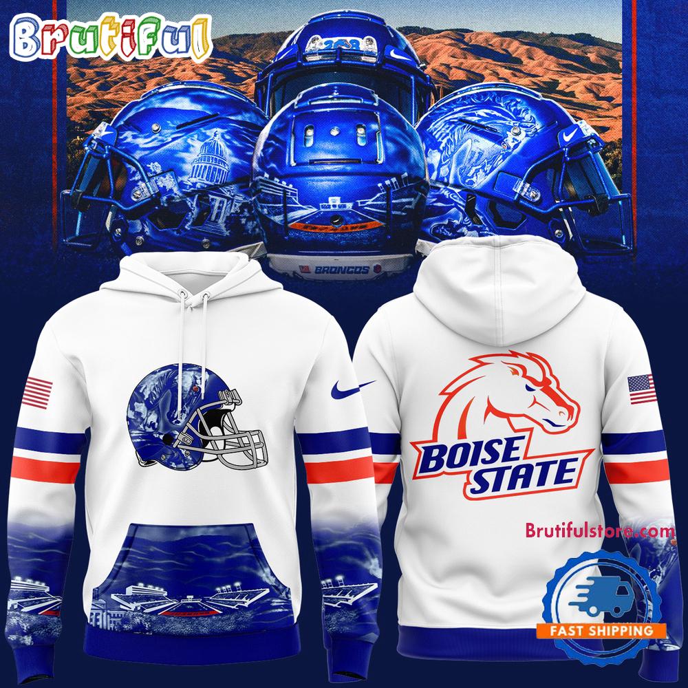 Boise State Broncos Football in The Blue And Idaho State New Design Hoodie