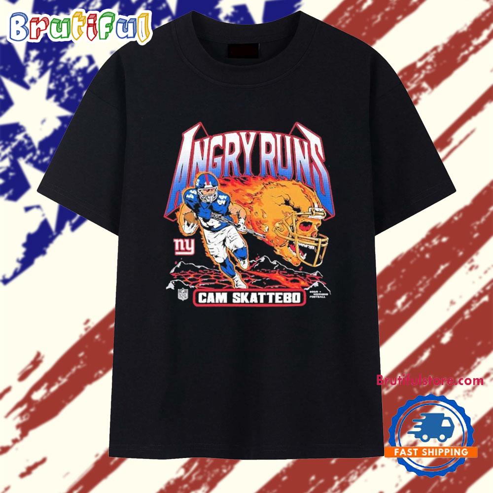 Cam Skattebo New York Giants Angry Runs Player 2025 T Shirt