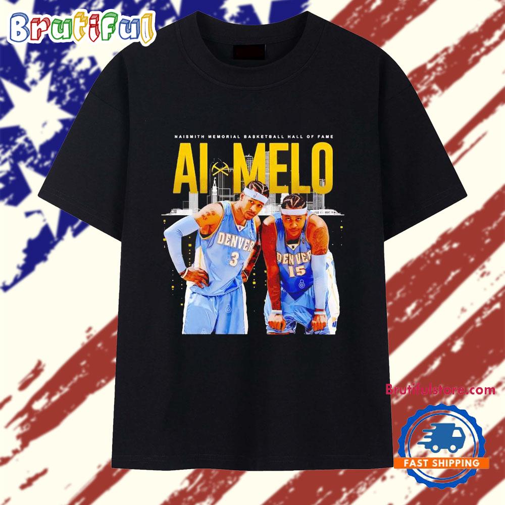 Carmelo Anthony and Allen Iverson Naismith Memorial Basketball Hall of Fame T Shirt