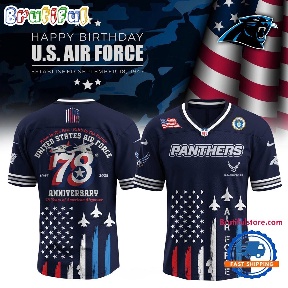 Carolina Panthers 2025 NFL US Air Force Birthday Football Jersey