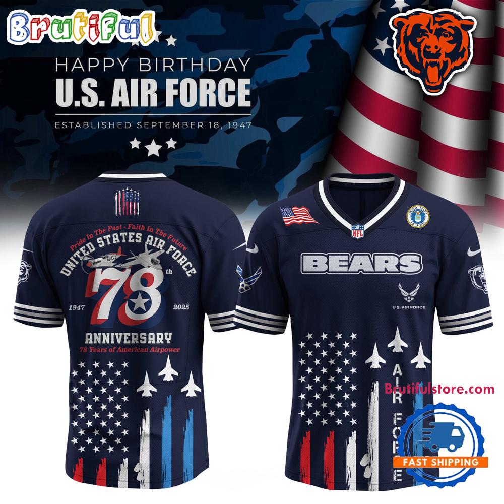 Chicago Bears 2025 NFL US Air Force Birthday Football Jersey