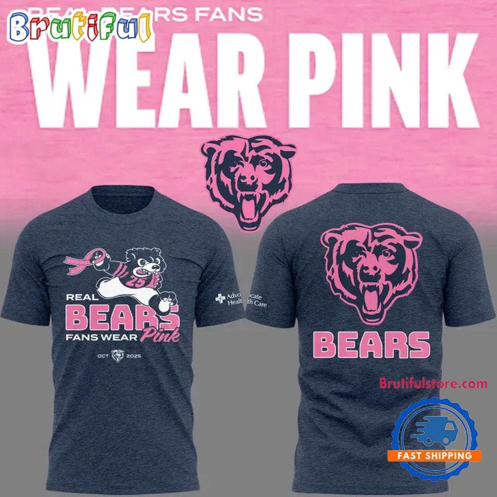Chicago Bears New 2025 Real Bears Fans Wear Pink 3D Shirt