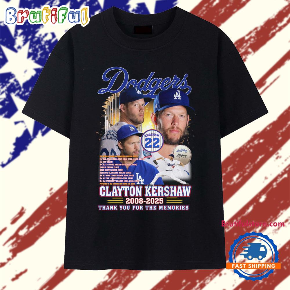 Clayton Kershaw Los Angeles Dodgers Thank You For The Memories T Shirt