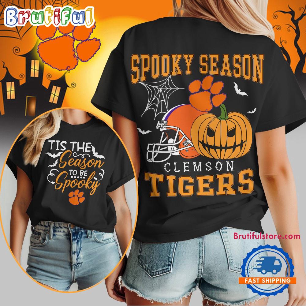 Clemson Tigers 2025 NCAA Halloween Spooky Season Vintage T Shirt