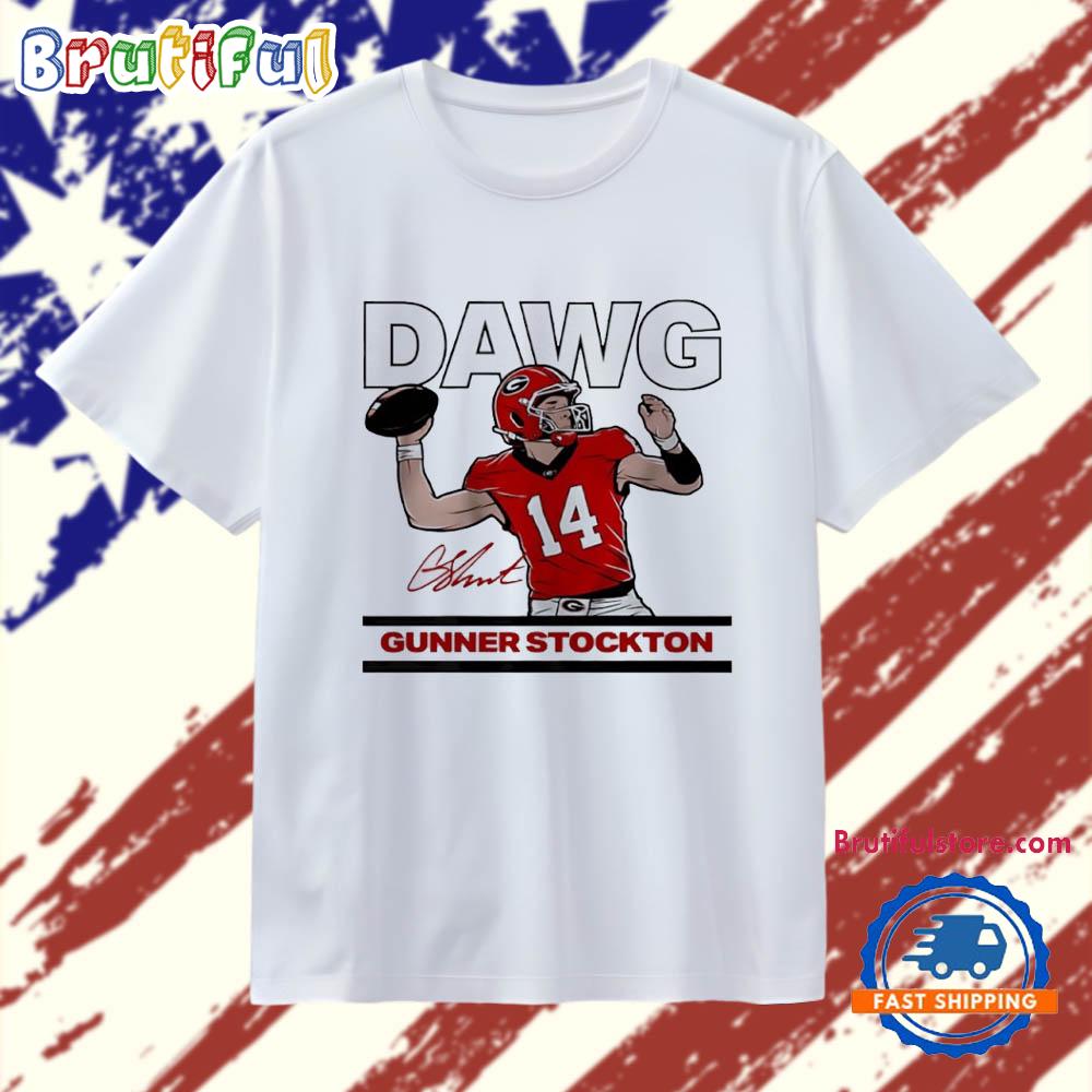 Georgia Bulldogs Football Gunner Stockton is a Dawg Signature T Shirt