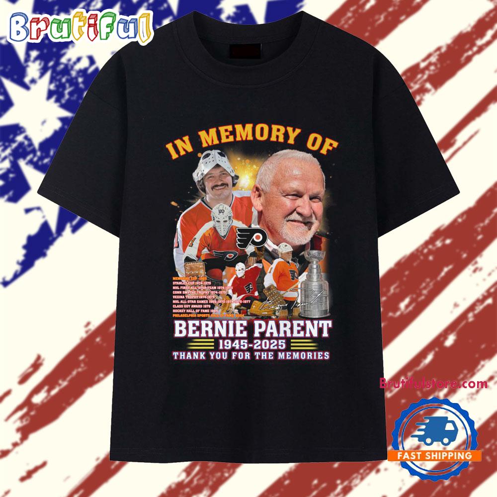 In Memory Of Bernie Parent 1946-2025 Signature T Shirt
