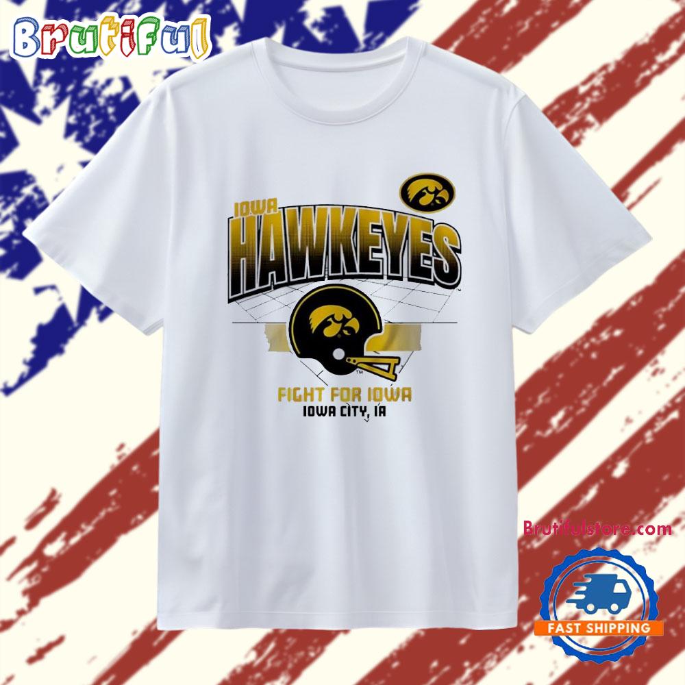Iowa Hawkeyes Football Fight for Iowa Helmet Grid T Shirt