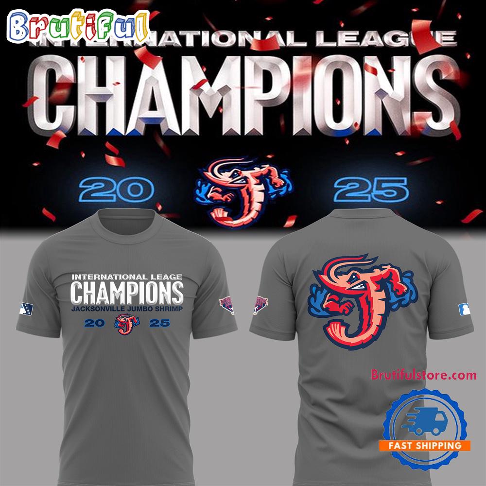 Jacksonville Jumbo Shrimp 2025 International League Champions 3D Shirt