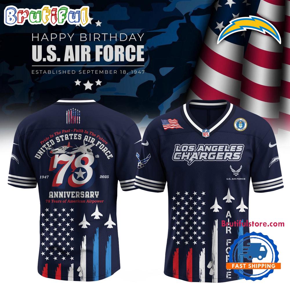 Los Angeles Chargers 2025 NFL US Air Force Birthday Football Jersey