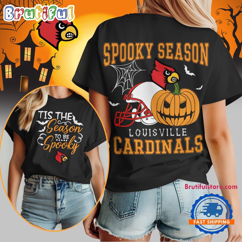 Louisville Cardinals 2025 NCAA Halloween Spooky Season Vintage T Shirt