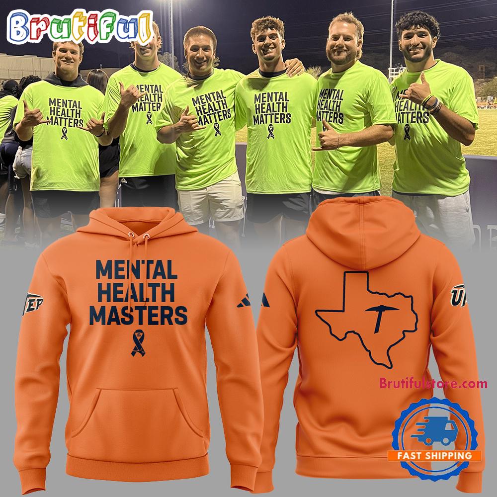 Mental Health Matters at UTEP Maps 2025 Orange Hoodie