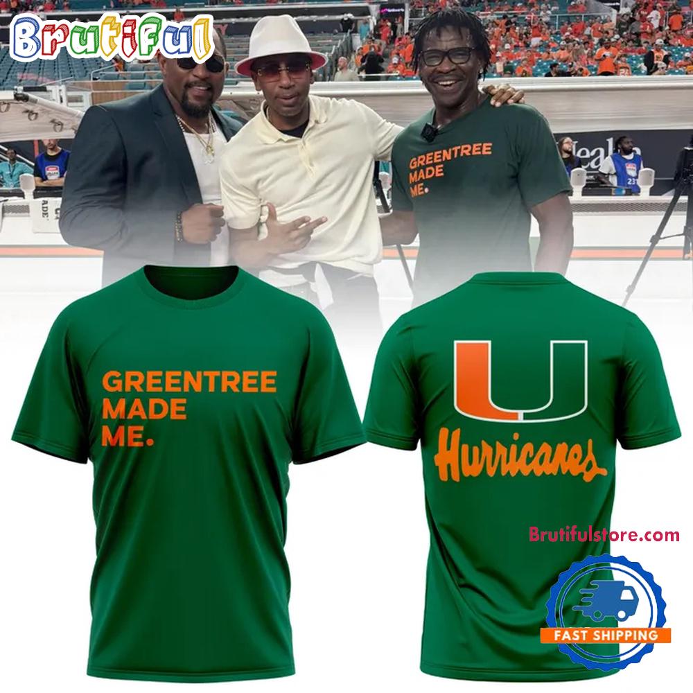 Miami Hurricanes Football Greentree Made Me Green T Shirt