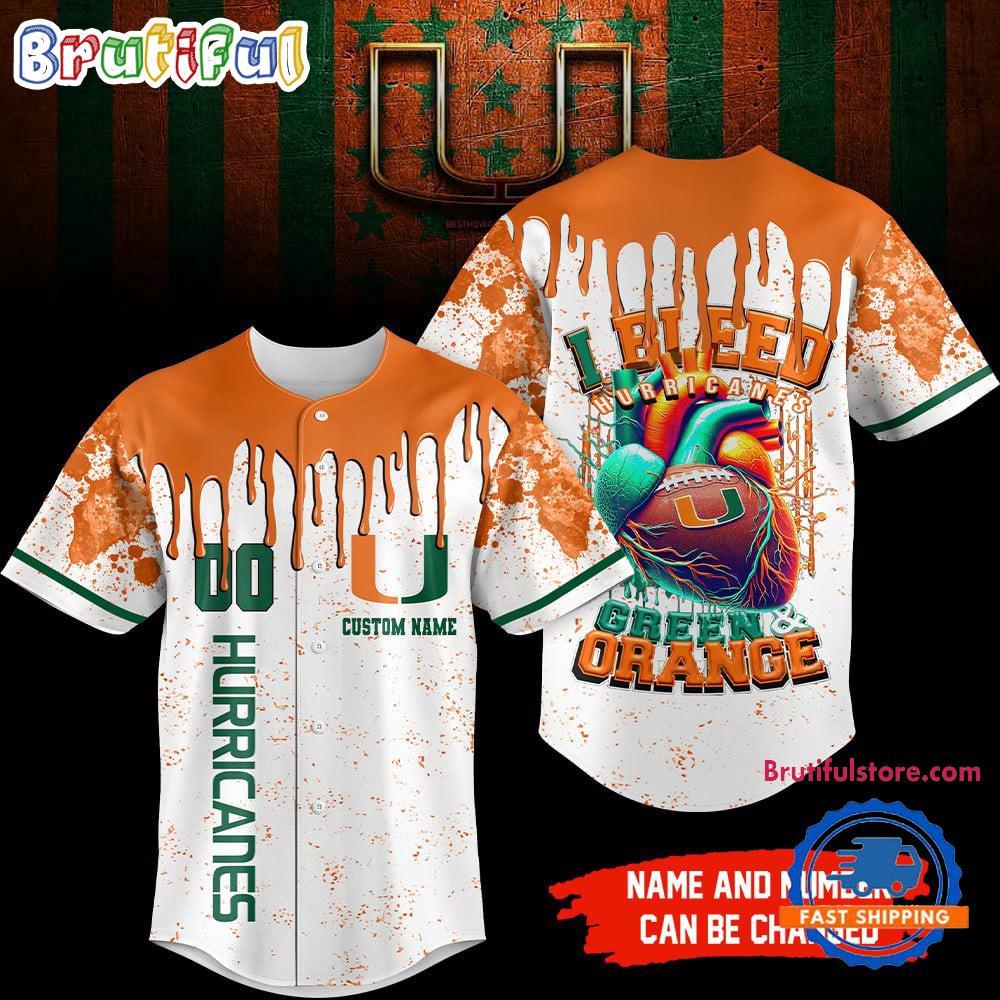 Miami Hurricanes NCAA I Bleed Baseball Jersey