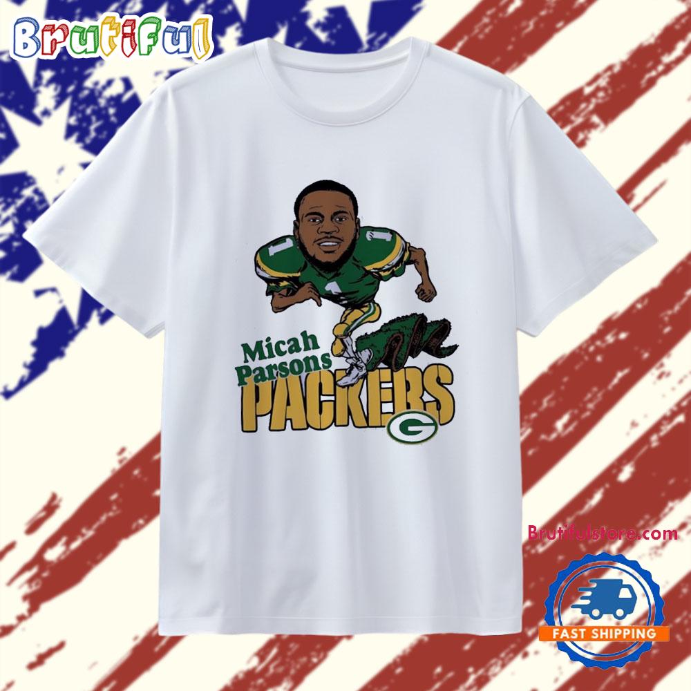Micah Parsons Caricature Running Packers T Shirt