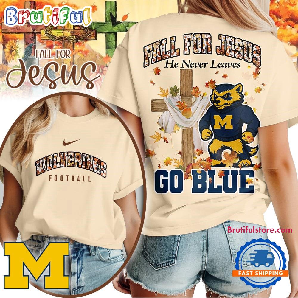 Michigan Wolverines 2025 NCAA Season Fall For Jesus Unisex 3D Shirt