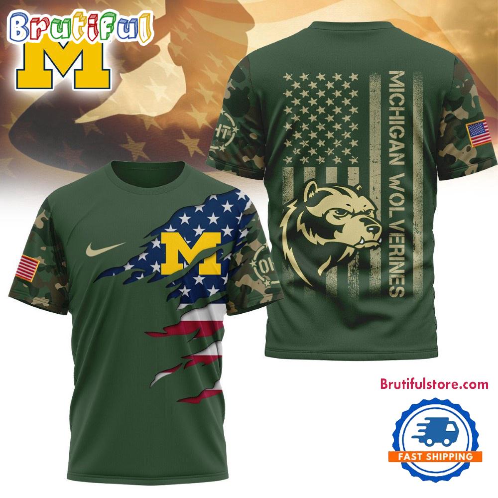 Michigan Wolverines 2025 NCAA Veteran Limited 3D Shirt