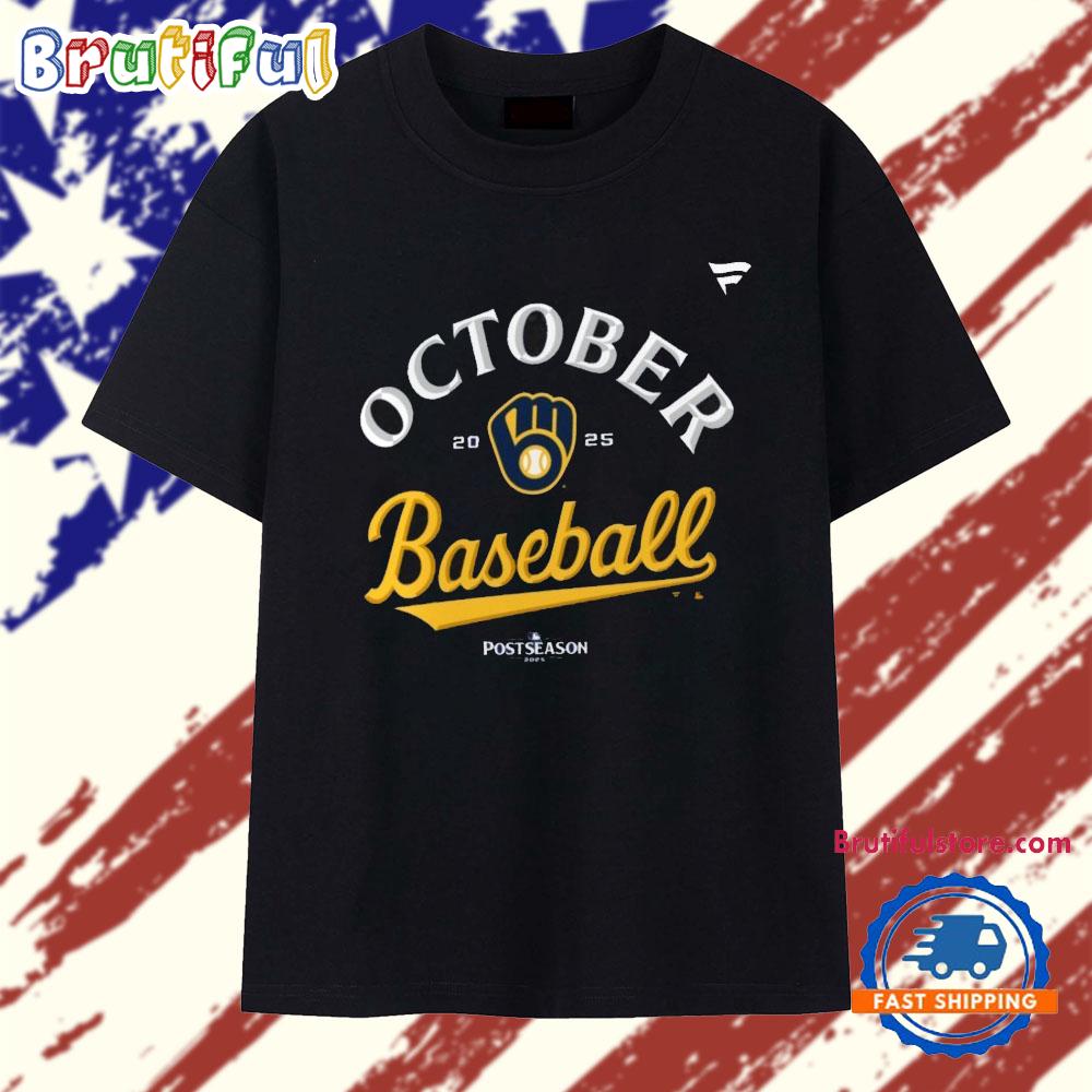 Milwaukee Brewers October Baseball 2025 MLB Postseason Locker Room T Shirt