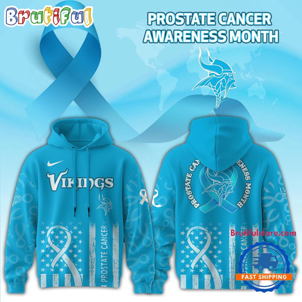 Minnesota Vikings 2025 NFL Prostate Cancer Awareness Hoodie Shirt