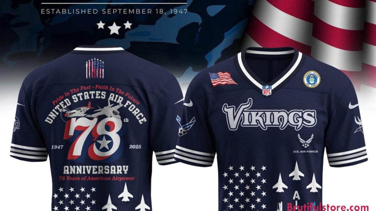 Minnesota Vikings 2025 NFL US Air Force Birthday Football Jersey