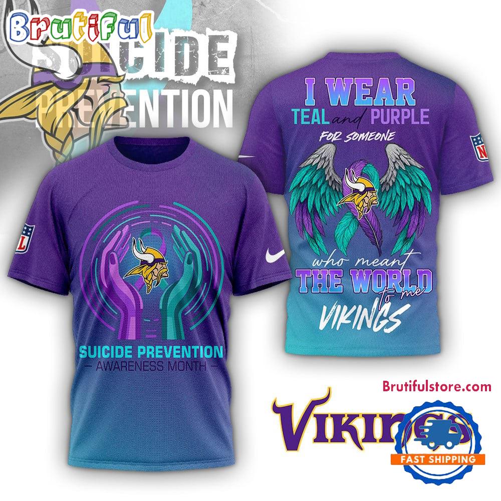 Minnesota Vikings NFL National Suicide Prevention Month 3D Shirt