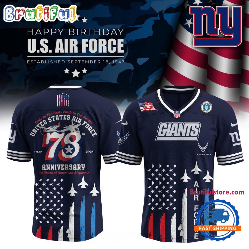 New York Giants 2025 NFL US Air Force Birthday Football Jersey