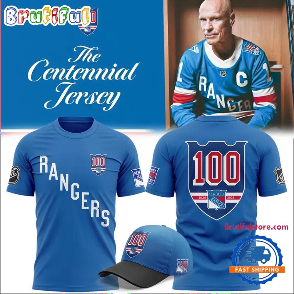 New York Rangers Centennial 2025-2026 Blue T Shirt