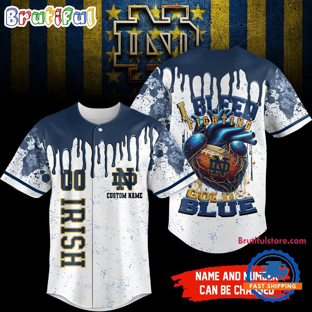 Notre Dame Fighting Irish NCAA I Bleed Baseball Jersey