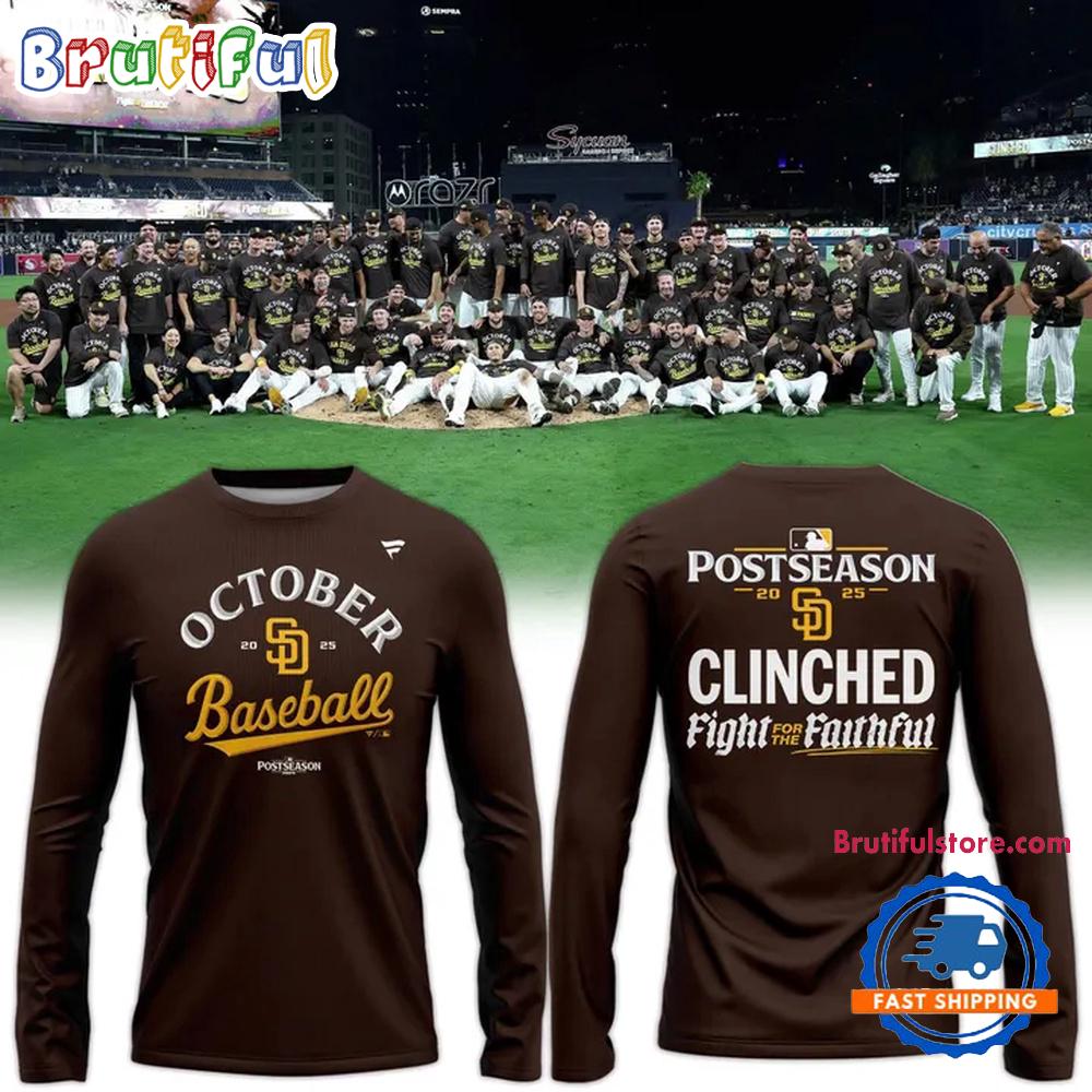 October Baseball Post Season 2025 MLB San Diego Padres Long Sleeve Shirt