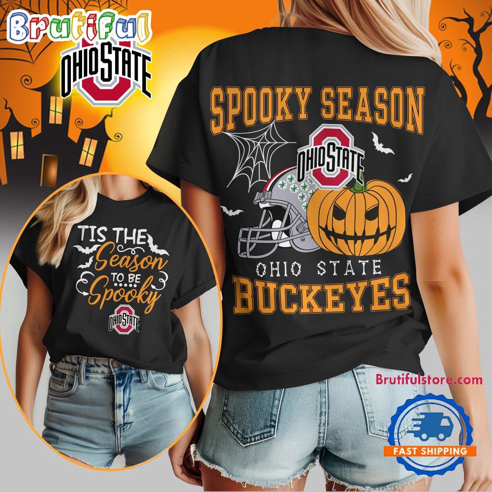 Ohio State Buckeyes 2025 NCAA Halloween Spooky Season Vintage T Shirt