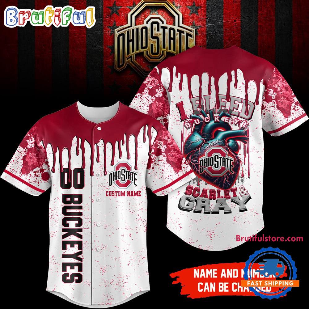 Ohio State Buckeyes NCAA I Bleed Baseball Jersey