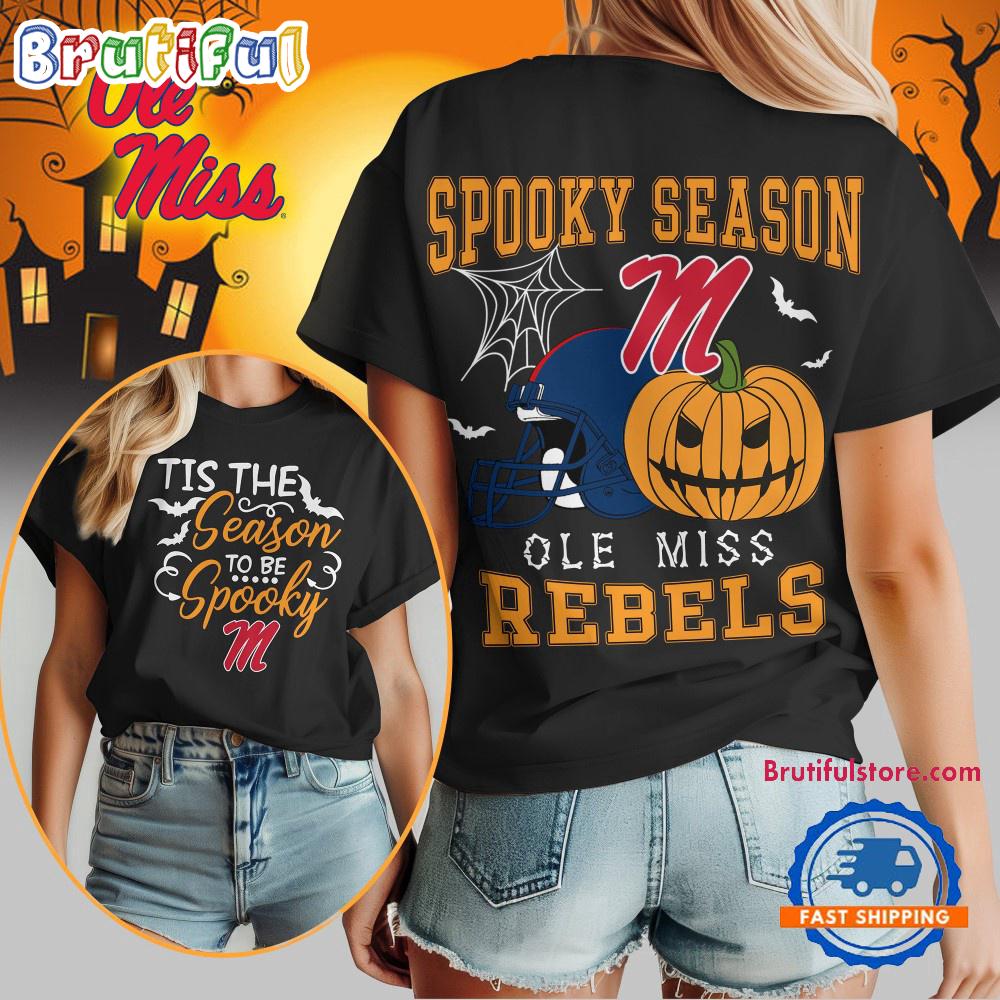 Ole Miss Rebels 2025 NCAA Halloween Spooky Season Vintage T Shirt