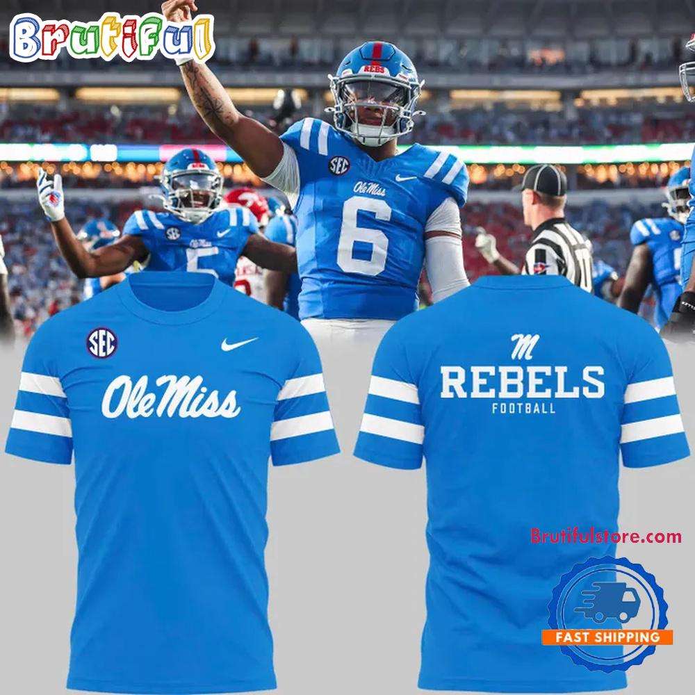 Ole Miss Rebels Football Gameday 2025 Powder Blue T Shirt