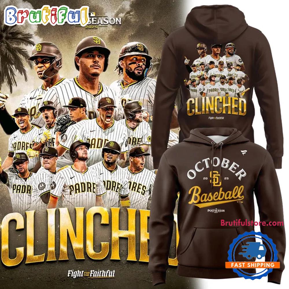 San Diego Padres MLB October Baseball 2025 Graphic Hoodie