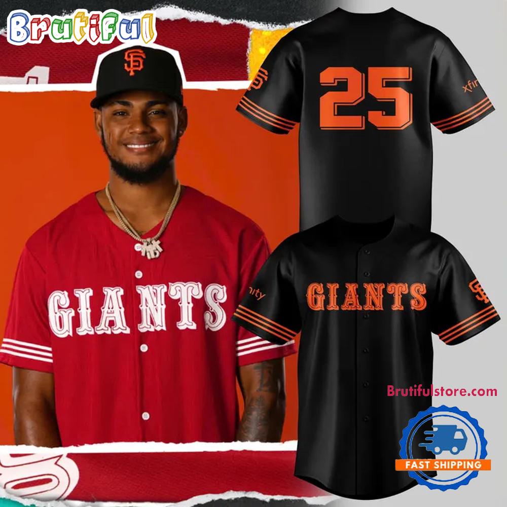San Francisco Giants 49ers Night 2025 Black Baseball Jersey