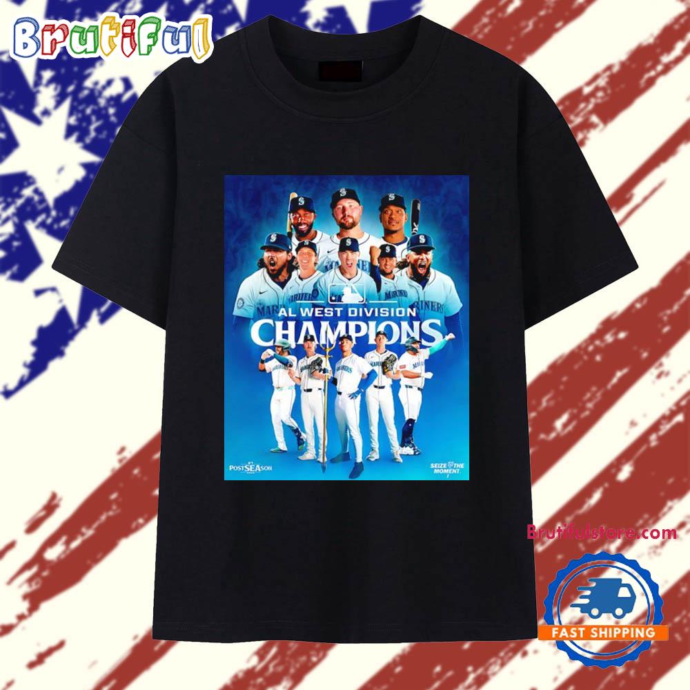 Seattle Mariners 2025 Postseason AL West Chamions Seize The Moment T Shirt