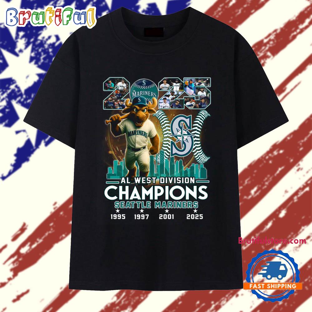 Seattle Mariners Champ AL West 2025 Mascot T Shirts