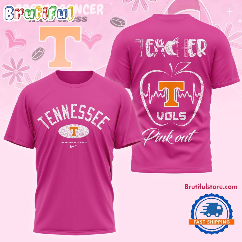 Tennessee Volunteers 2025 NCAA Teacher Tackle Breast Cancer Unisex 3D Shirt