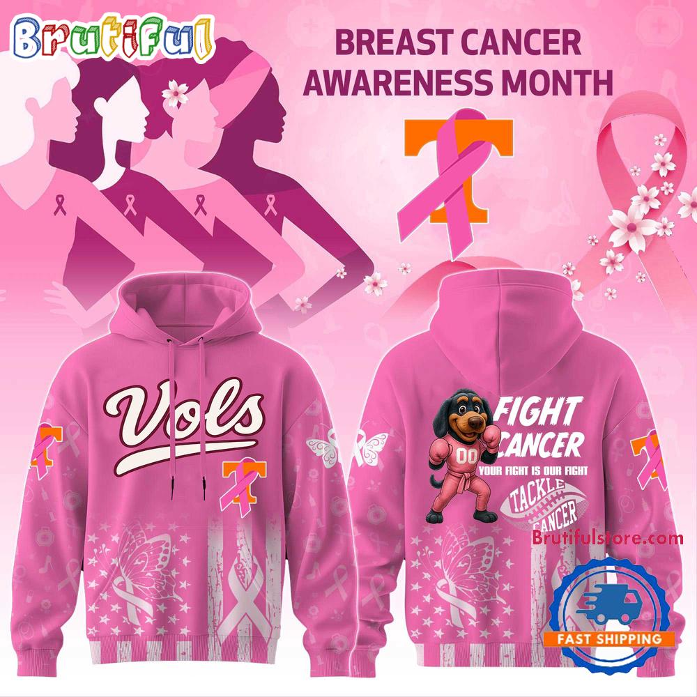 Tennessee Volunteers Football Your Fight Is Our Fight Tackle Cancer 2025 Hoodie Shirt