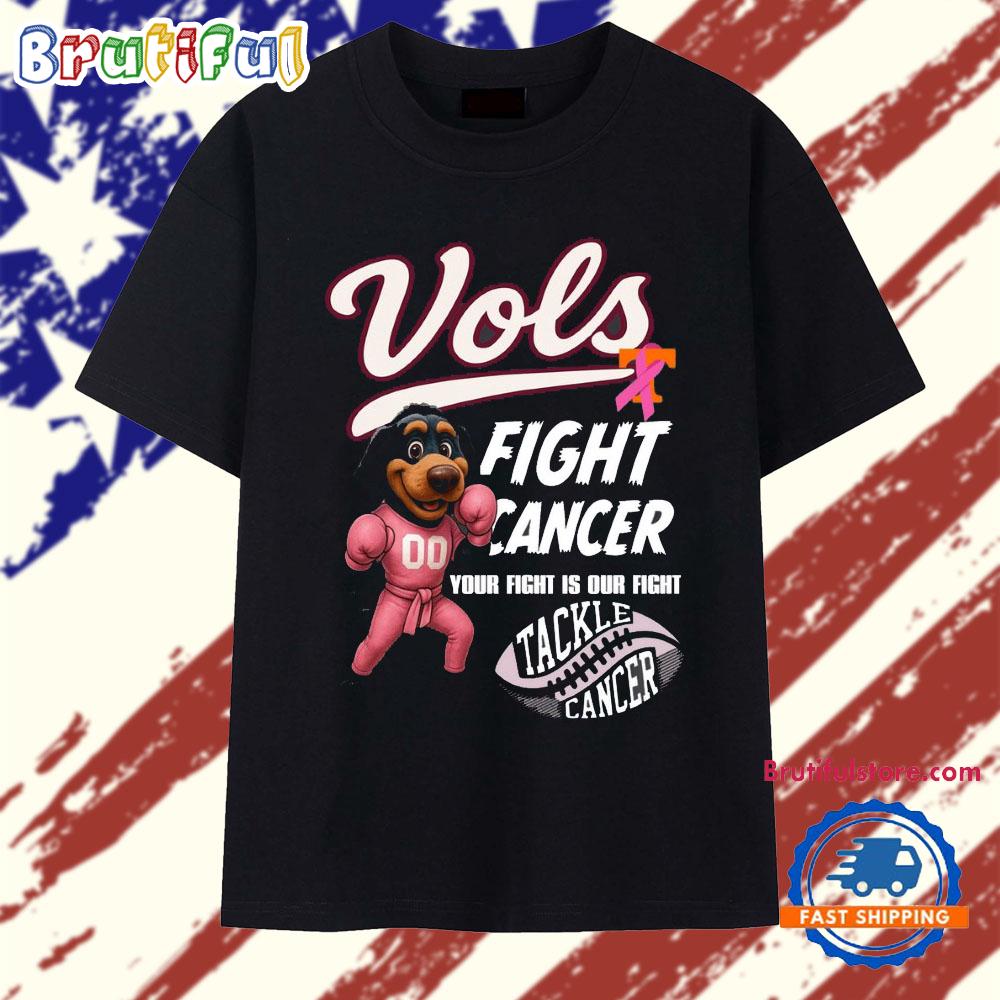 Tennessee Volunteers Football Your Fight Is Our Fight Tackle Cancer 2025 Vintage T Shirt